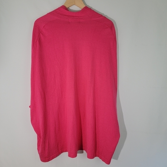 Escrava Women's Barbie Pink Cotton Blend Open Cardigan Sz M Dolman Sleeve - Picture 3 of 10